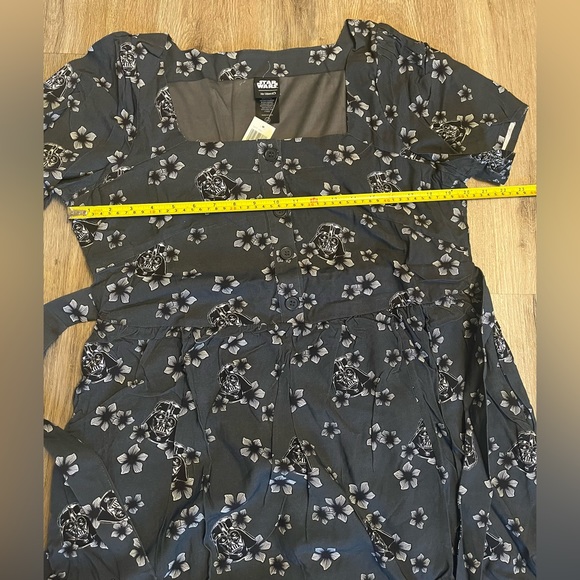 Star Wars Darth Vader Floral Allover Print Button-Up Midi Dress - Picture 9 of 10